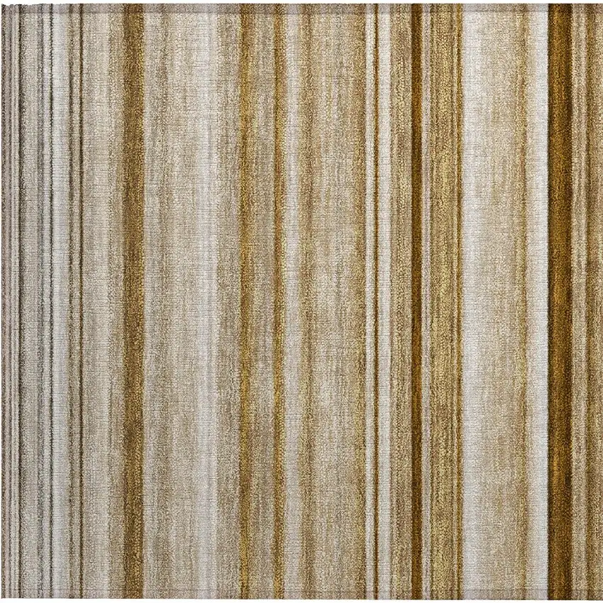 Chocolate Striped Washable Non Skid Indoor Outdoor Area Rug Photo 7