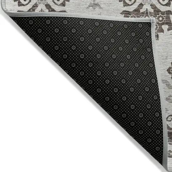 Chocolate Taupe And Beige Oriental Washable Indoor Outdoor Area Rug Photo 4