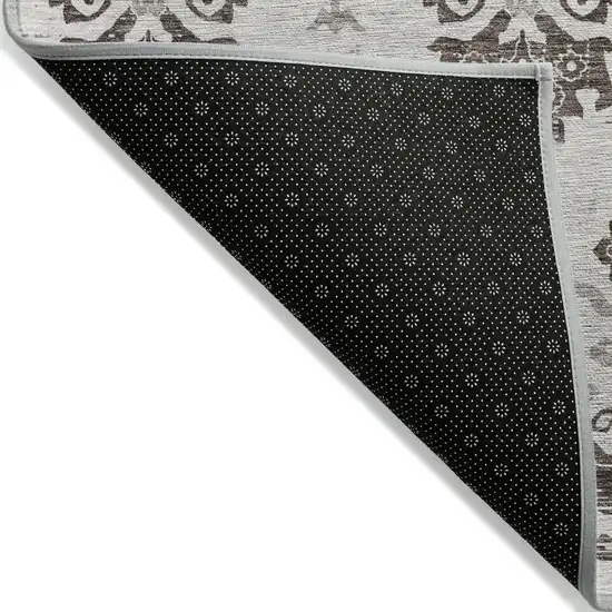 Chocolate Taupe And Beige Oriental Washable Indoor Outdoor Area Rug Photo 3