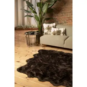 Photo of Chocolate Wool Sheepskin Handmade Area Rug