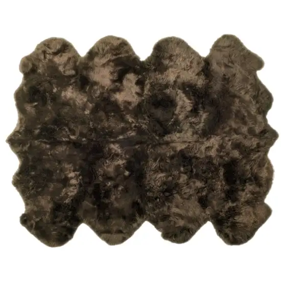 Chocolate Wool Shag Handmade Area Rug Photo 2