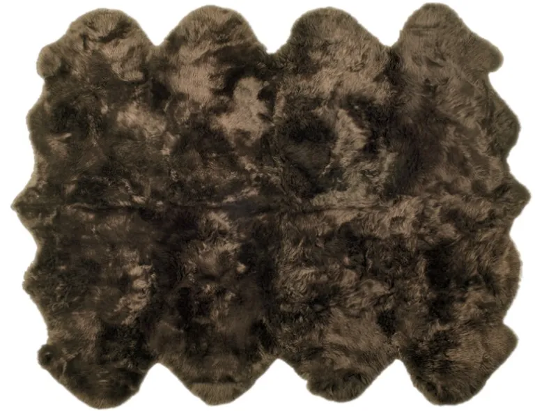 Chocolate Wool Sheepskin Handmade Area Rug Photo 5