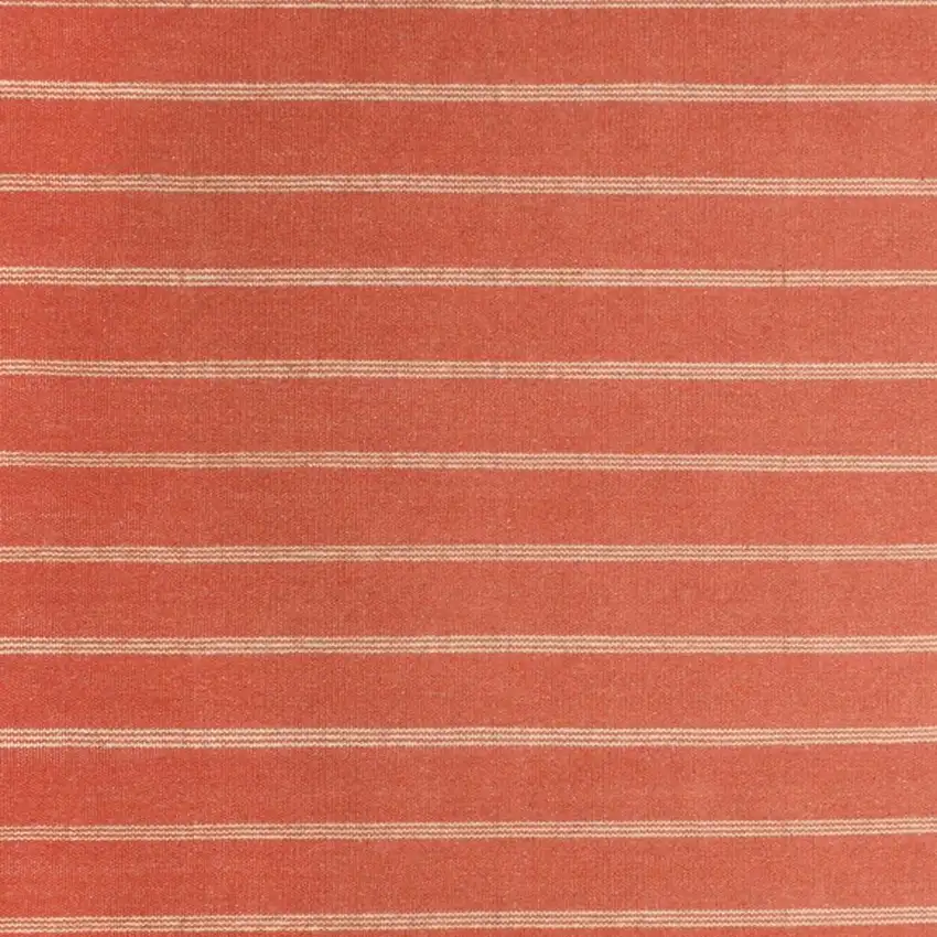 Cinnamon And Red Striped Hand Woven Square Rug Photo 4
