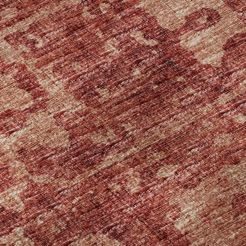 Cinnamon And Red Tribal Washable Indoor Outdoor Area Rug Photo 9