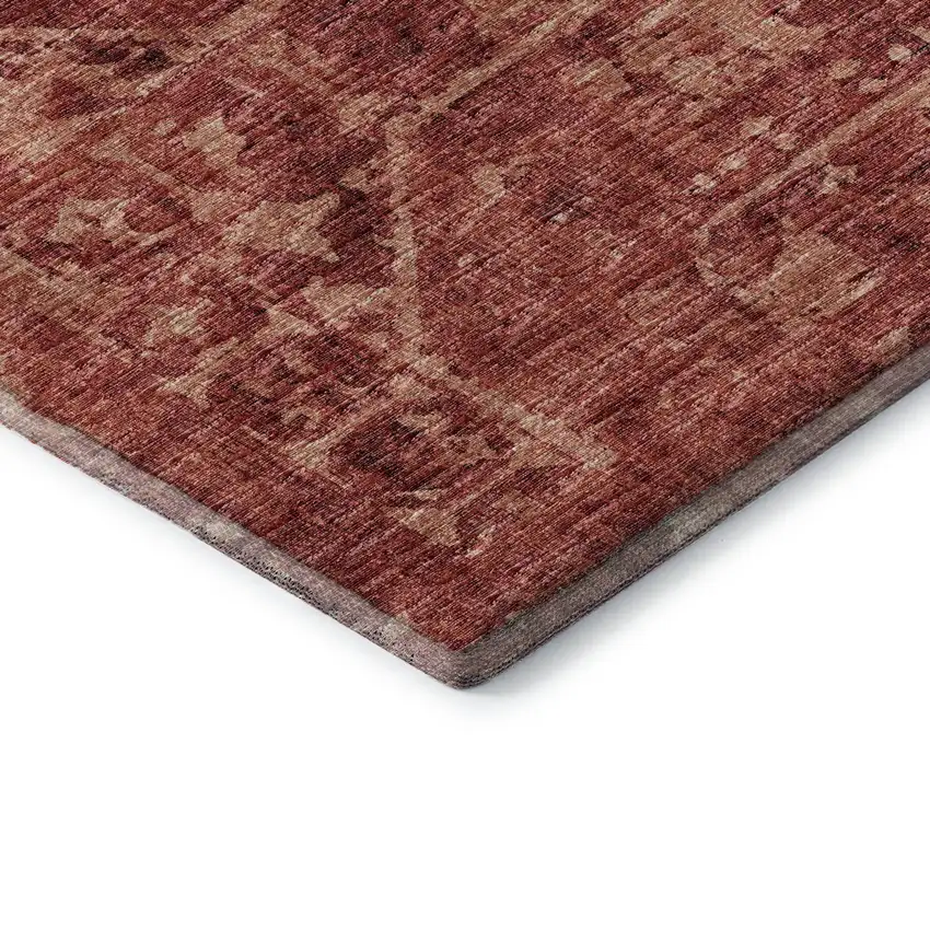 Cinnamon And Red Tribal Washable Indoor Outdoor Area Rug Photo 4