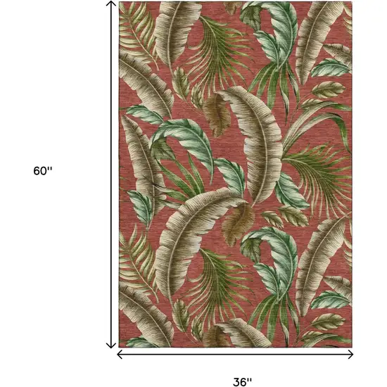 Cinnamon Green And Brown Geometric Washable Area Rug With UV Protection Photo 3