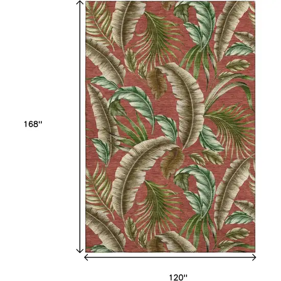 Cinnamon Green And Brown Geometric Washable Area Rug With UV Protection Photo 3