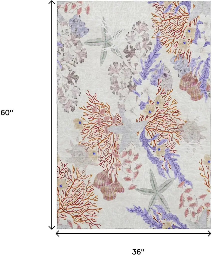 Cinnamon Ivory And Plum Geometric Washable Area Rug With UV Protection Photo 3