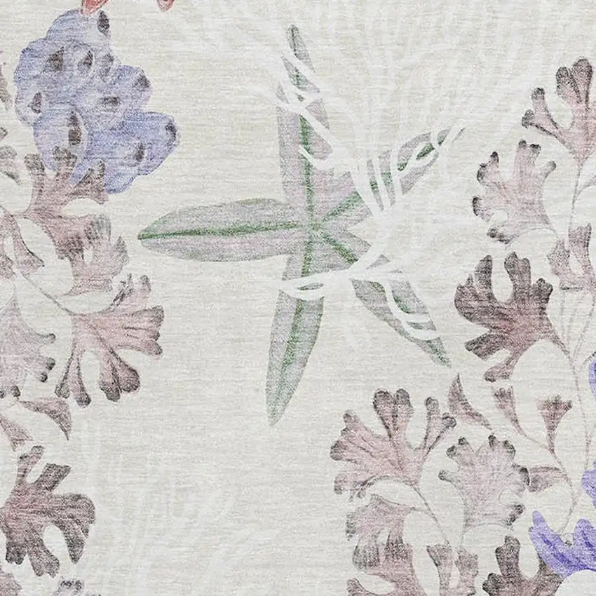 Cinnamon Ivory And Plum Geometric Washable Area Rug With UV Protection Photo 4