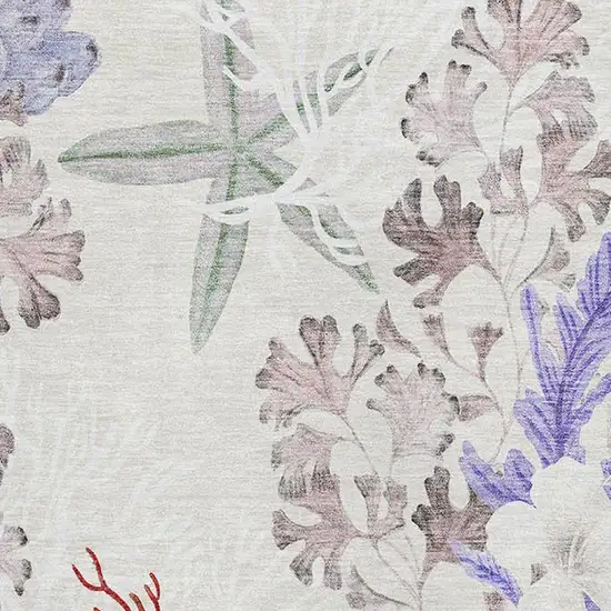 Cinnamon Ivory And Plum Geometric Washable Area Rug With UV Protection Photo 4