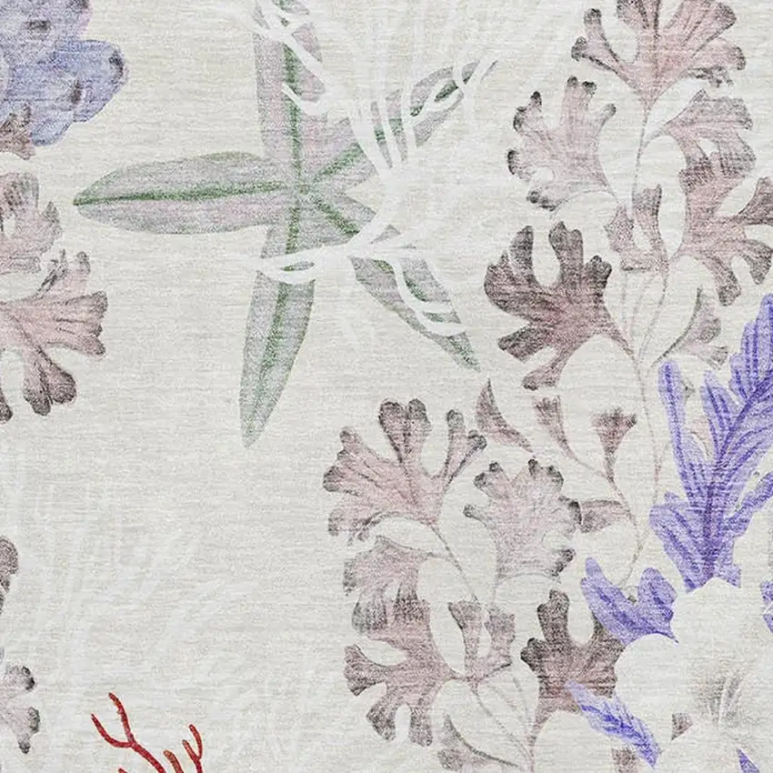 Cinnamon Ivory And Plum Geometric Washable Area Rug With UV Protection Photo 4