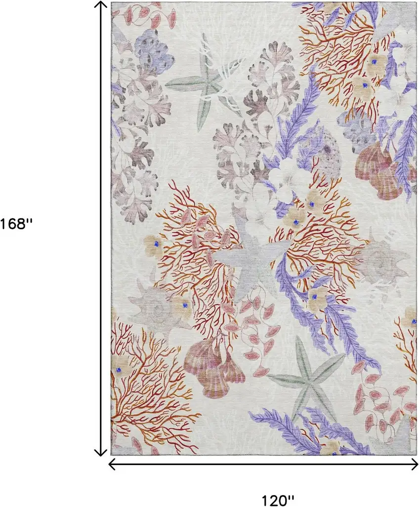 Cinnamon Ivory And Plum Geometric Washable Area Rug With UV Protection Photo 3