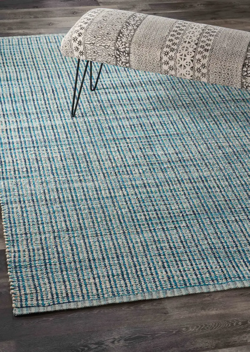 Classic Blue Jute Area Rug Photo 7