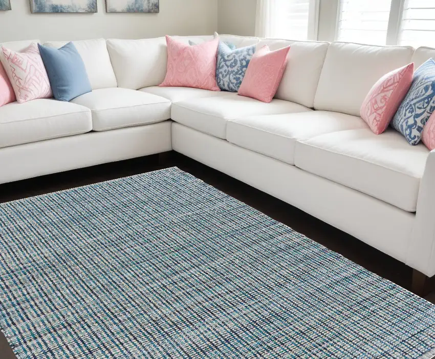 Blue Hand Loomed Area Rug Photo 2