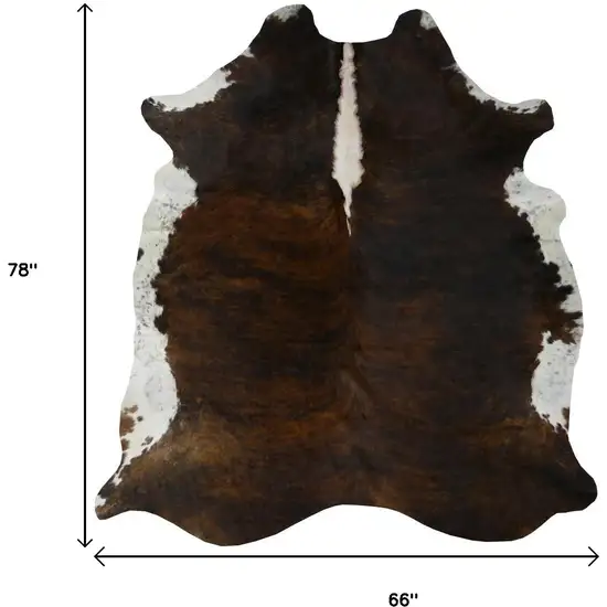 Brown And White Cowhide Handmade Area Rug Photo 2