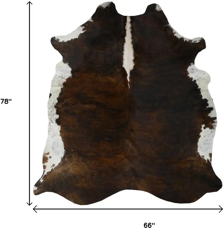 Brown And White Cowhide Handmade Area Rug Photo 2