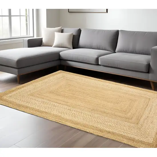 Classic Tan Bordered Area Rug Photo 2