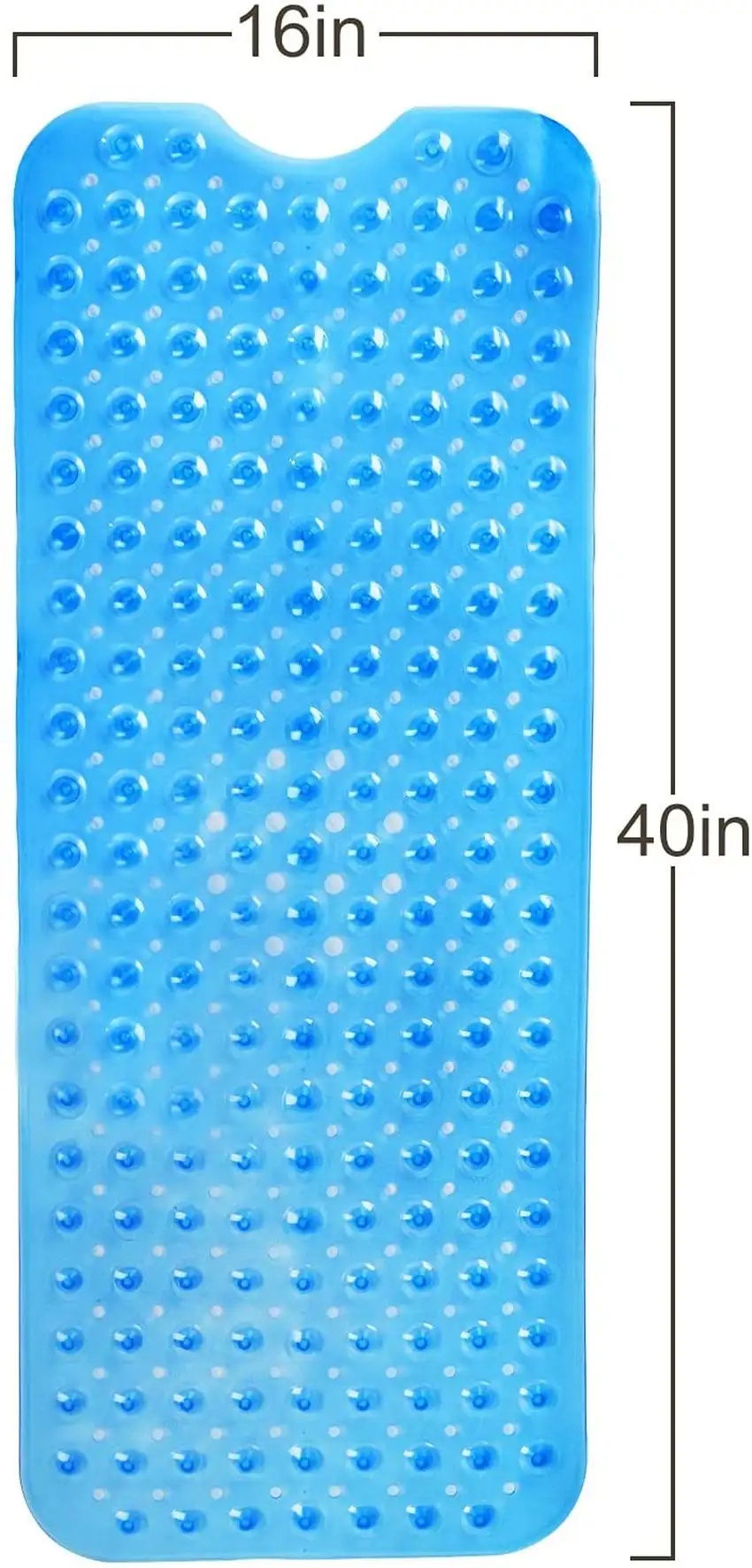 Clear Blue Oval Non Slip Bath Mat Photo 2
