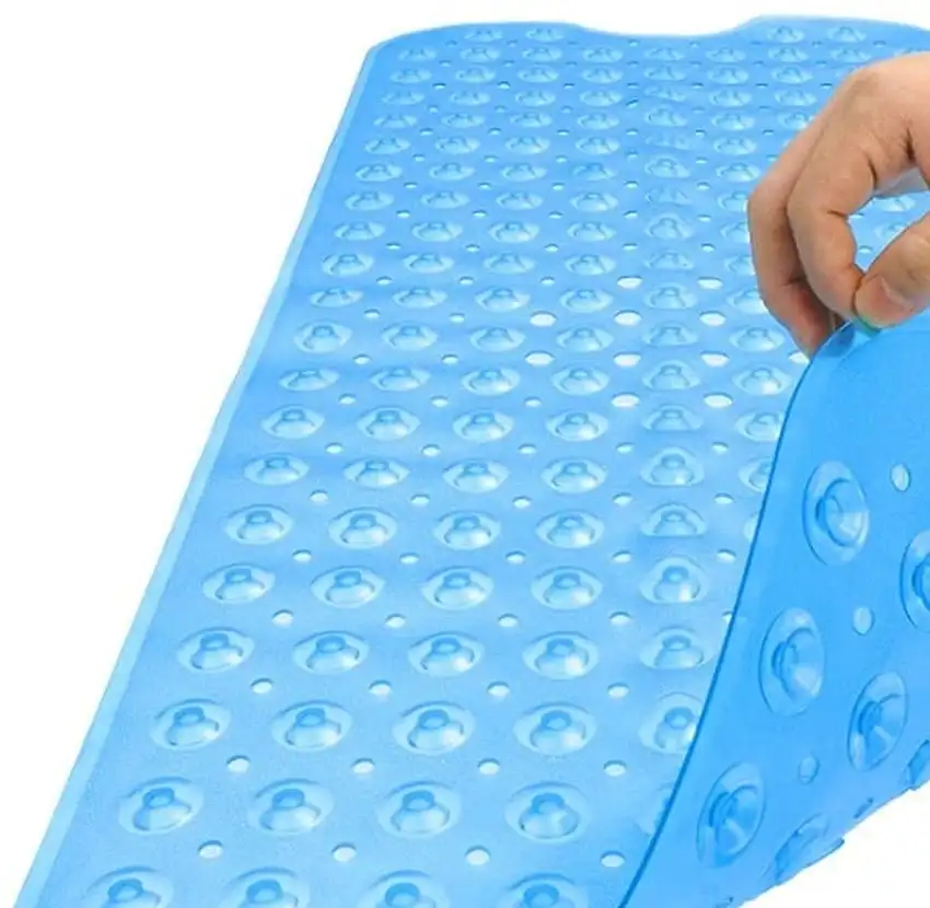 Clear Blue Oval Non Slip Bath Mat Photo 5