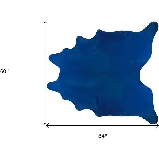 Cobalt Cowhide Hand Knotted Area Rug Photo 5