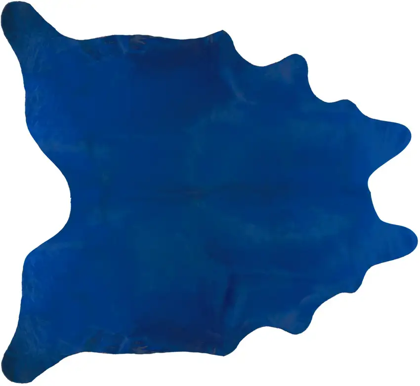 Cobalt Cowhide Hand Knotted Area Rug Photo 3