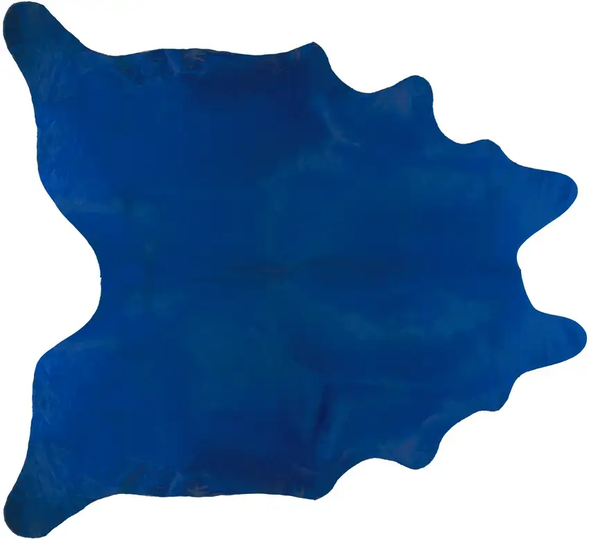 Cobalt Cowhide Hand Knotted Area Rug Photo 3