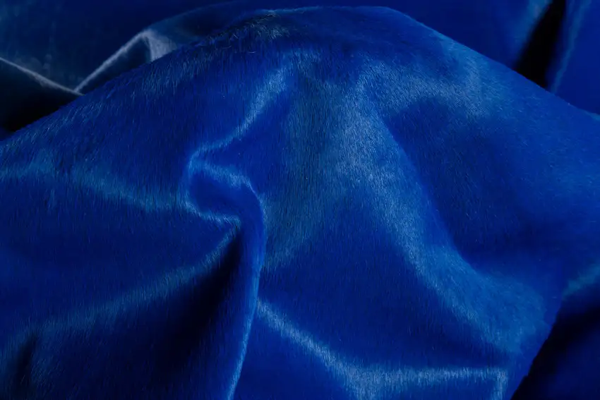 Cobalt Cowhide Hand Knotted Area Rug Photo 6