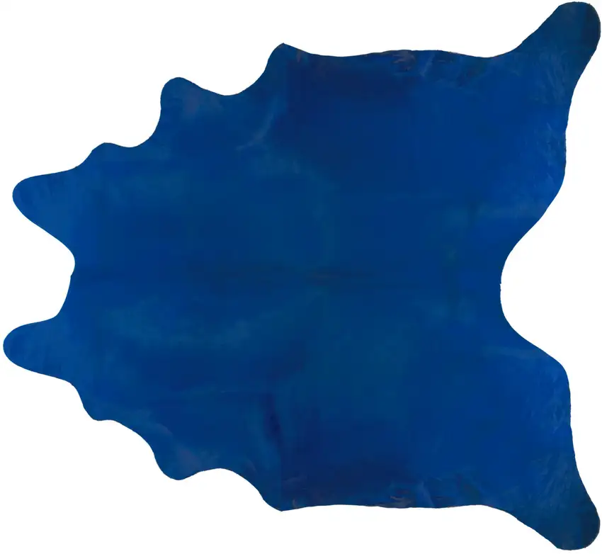 Cobalt Cowhide Hand Knotted Area Rug Photo 1