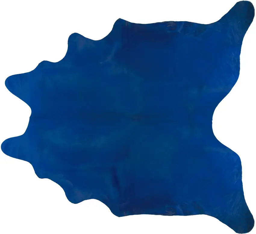 Cobalt Cowhide Hand Knotted Area Rug Photo 1