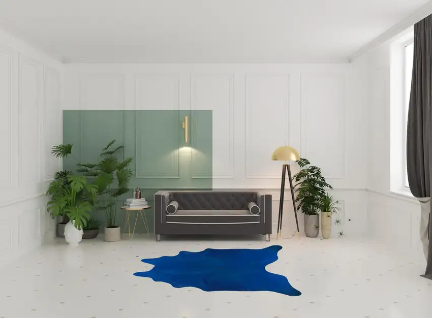 Cobalt Cowhide Hand Knotted Area Rug Photo 2