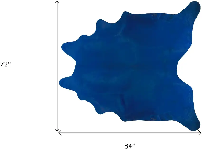 Cobalt Cowhide Hand Knotted Area Rug Photo 5