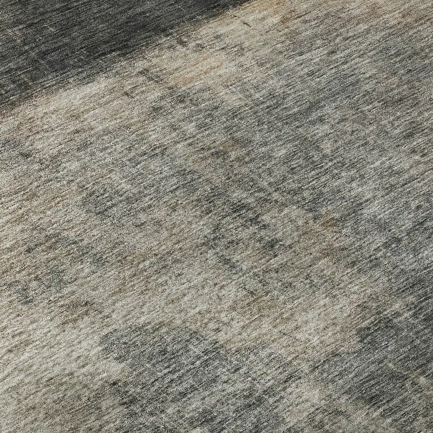 Coffee And Beige Abstract Washable Area Rug With UV Protection Photo 7