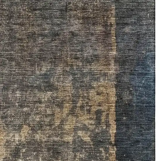 Coffee And Beige Abstract Washable Area Rug With UV Protection Photo 5