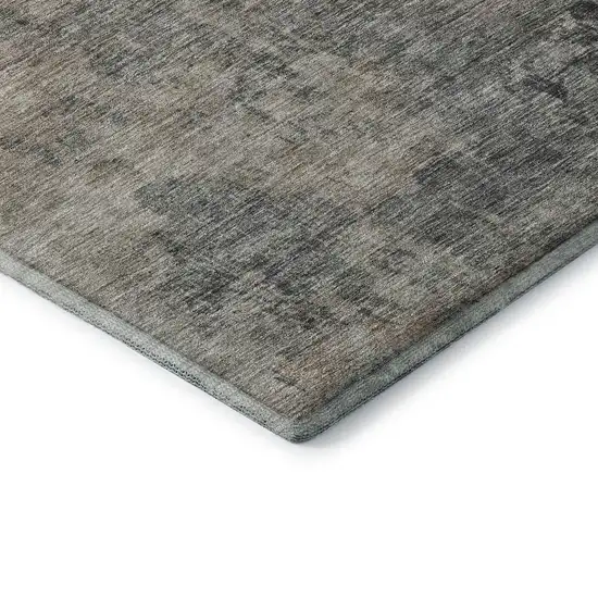 Coffee And Beige Abstract Washable Area Rug With UV Protection Photo 5