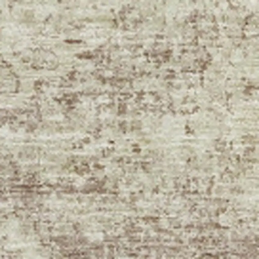 Coffee And Beige Floral Washable Area Rug With UV Protection Photo 3