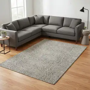 Photo of Coffee And Beige Geometric Washable Area Rug With UV Protection