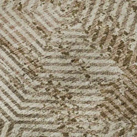 Coffee And Beige Geometric Washable Area Rug With UV Protection Photo 8