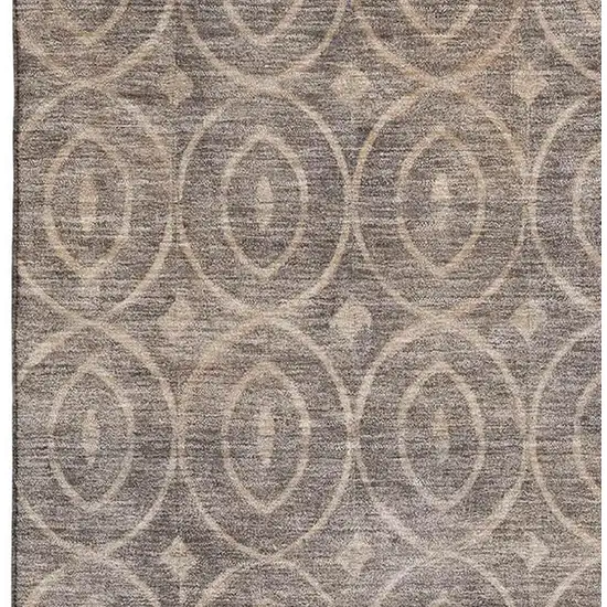Coffee And Beige Geometric Washable Area Rug With UV Protection Photo 2