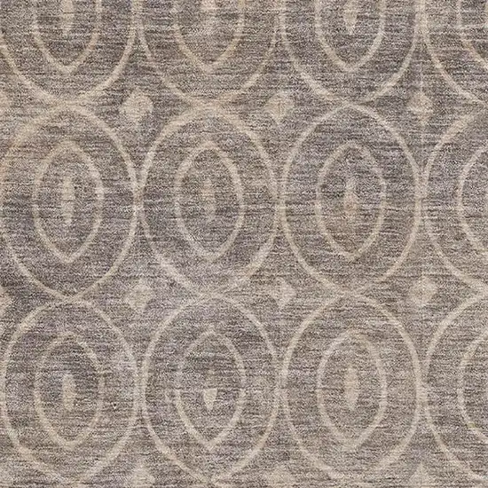 Coffee And Beige Geometric Washable Area Rug With UV Protection Photo 2