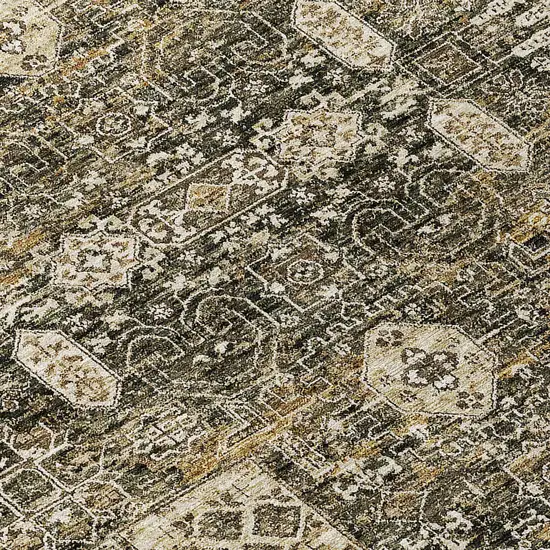 Coffee And Beige Oriental Washable Indoor Outdoor Area Rug Photo 5