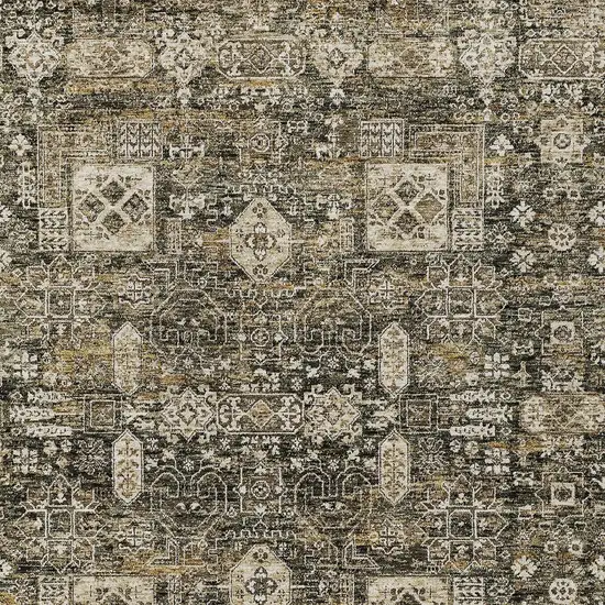 Coffee And Beige Oriental Washable Indoor Outdoor Area Rug Photo 5