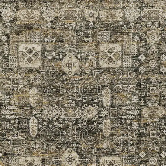 Coffee And Beige Oriental Washable Indoor Outdoor Area Rug Photo 5