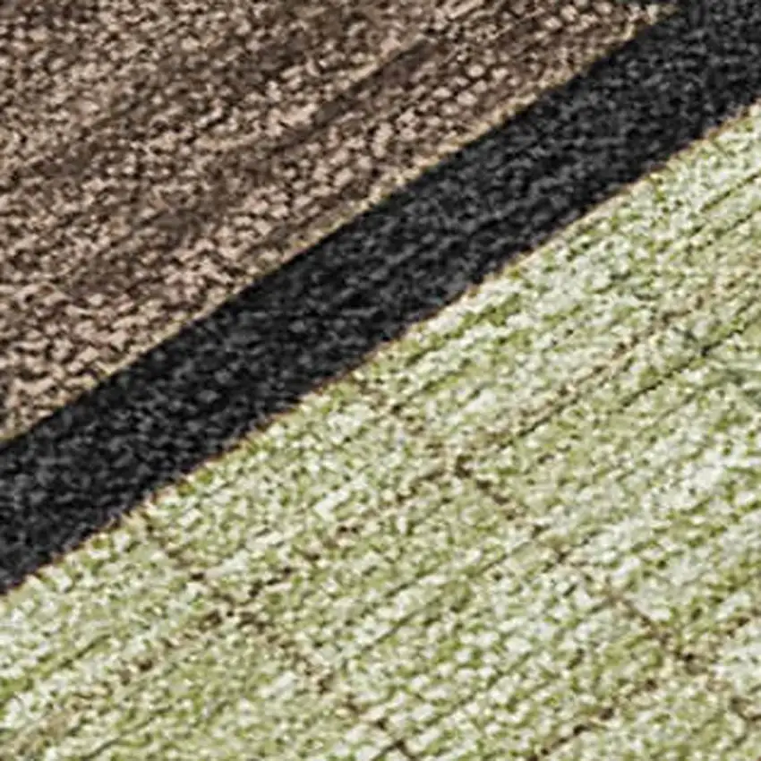 Coffee And Brown Abstract Washable Indoor Outdoor Area Rug Photo 1