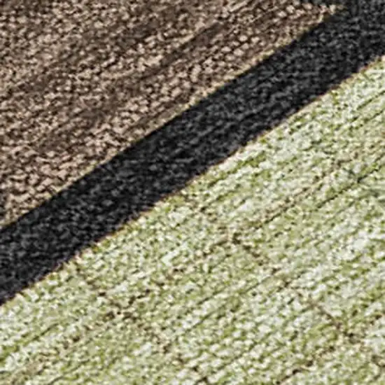 Coffee And Brown Abstract Washable Indoor Outdoor Area Rug Photo 1