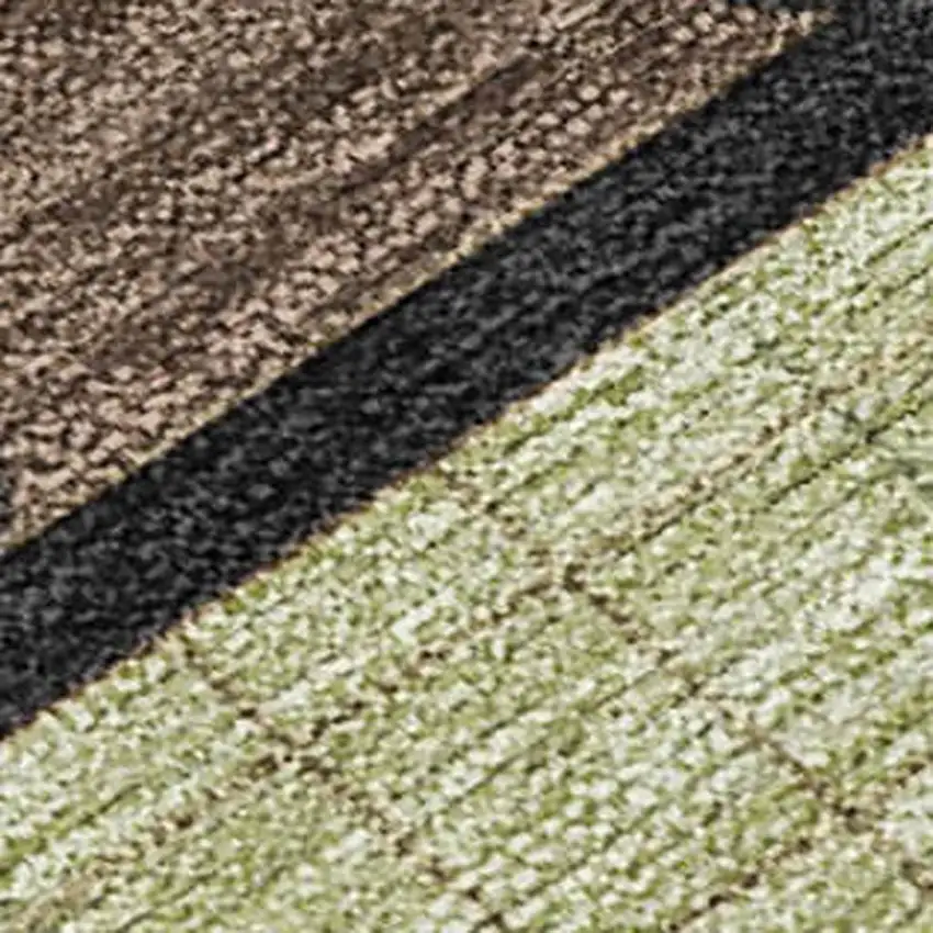 Coffee And Brown Abstract Washable Indoor Outdoor Area Rug Photo 1