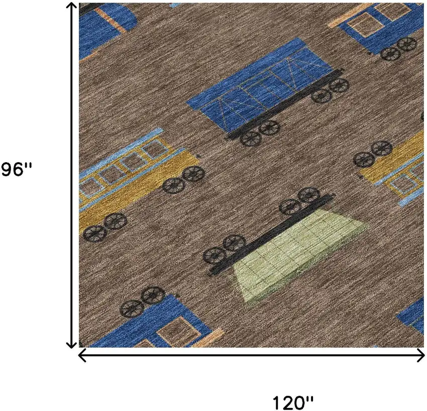 Coffee And Brown Abstract Washable Indoor Outdoor Area Rug Photo 4