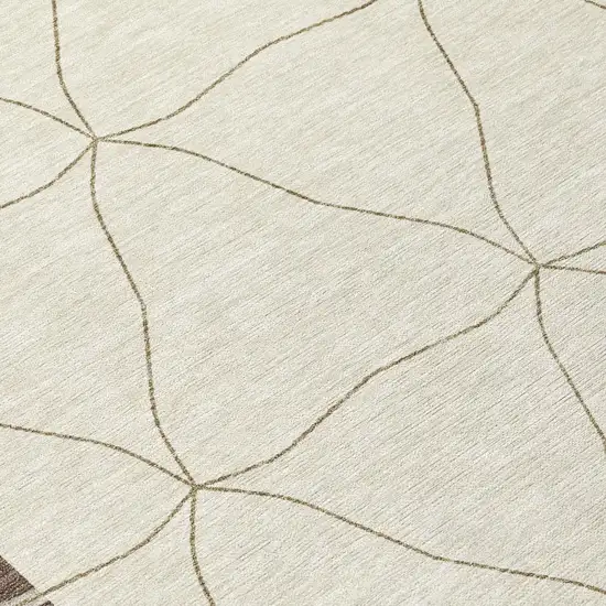 Coffee And Brown Geometric Washable Indoor Outdoor Area Rug Photo 2