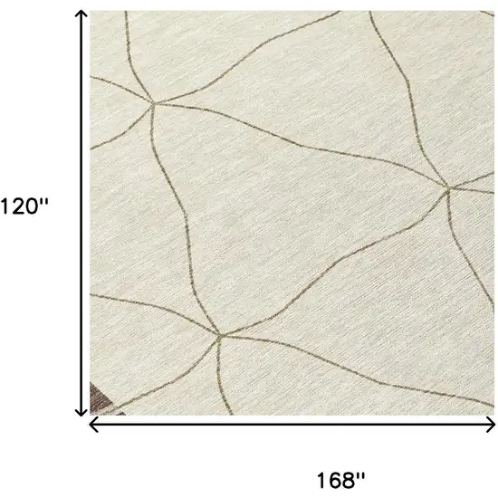 Coffee And Brown Geometric Washable Indoor Outdoor Area Rug Photo 5