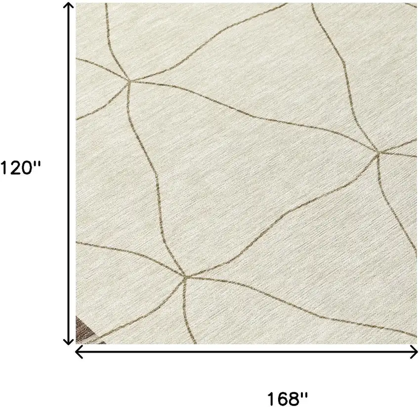 Coffee And Brown Geometric Washable Indoor Outdoor Area Rug Photo 5