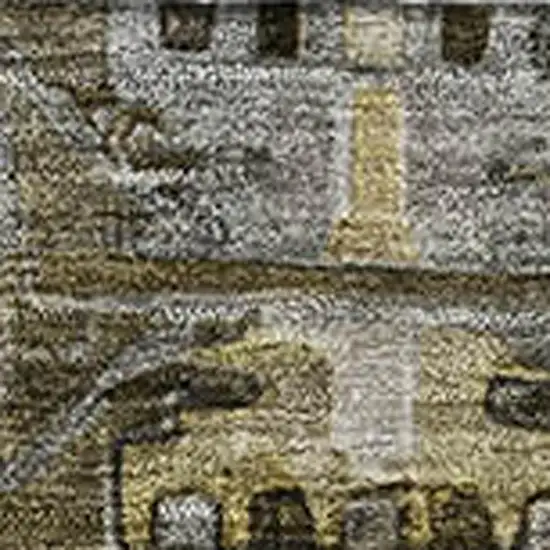 Coffee And Charcoal Medallion Washable Area Rug With UV Protection Photo 3